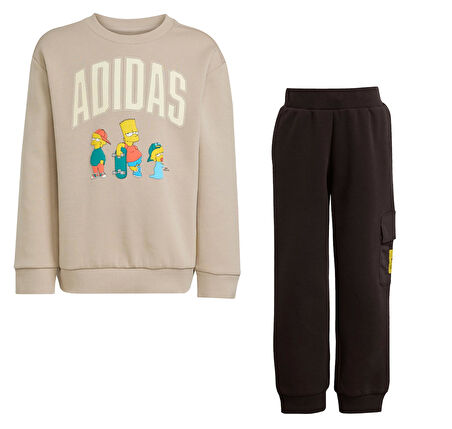 JL9197-C adidas Lk Sım Jog &amp;Ccedil;ocuk Eşofman Takımı Krem