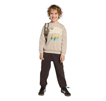 JL9197-C adidas Lk Sım Jog &amp;Ccedil;ocuk Eşofman Takımı Krem