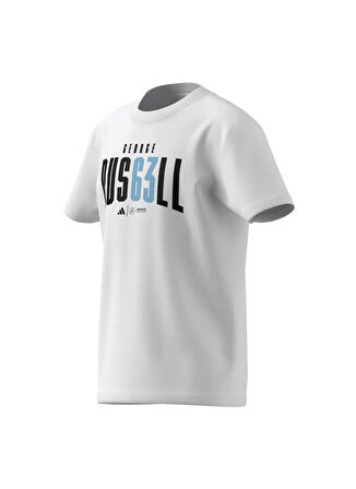 adidas Baskılı Beyaz Erkek Çocuk T-Shirt JZ8907 MER GR TEE Y