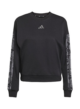 adidas JM1835 W AOP SWT Siyah Yuvarlak Yaka Normal Düz Kadın Sweatshırt