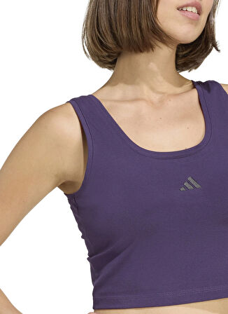 adidas KB7127 W SL SJ TK Mor Yuvarlak Yaka Dar Düz Kadın T-Shirt