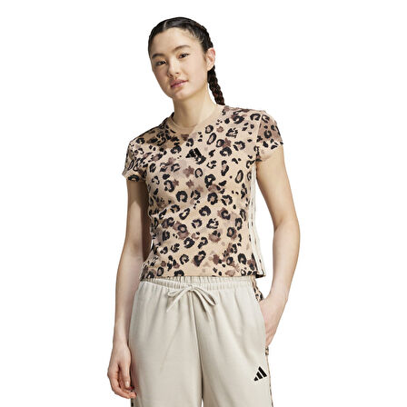 Adidas Kadın Günlük T-shirt Animal Print 3-Stripes Tee Jm1853