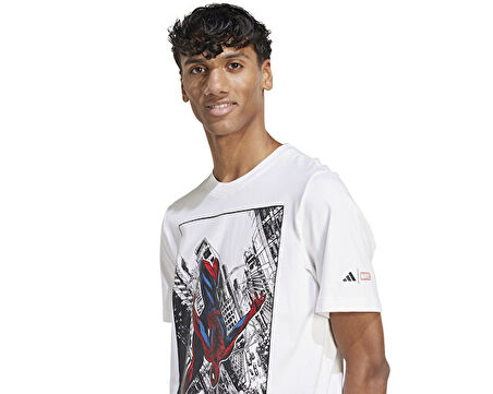 adidas M Spiderman T-S Erkek Günlük Tişört JL5556 Beyaz