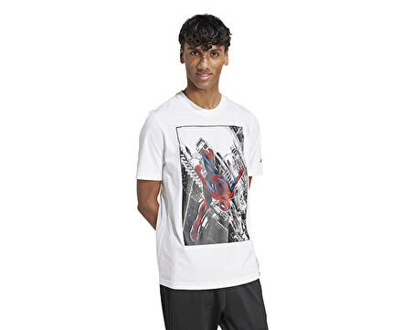 adidas M Spiderman T-S Erkek Günlük Tişört JL5556 Beyaz