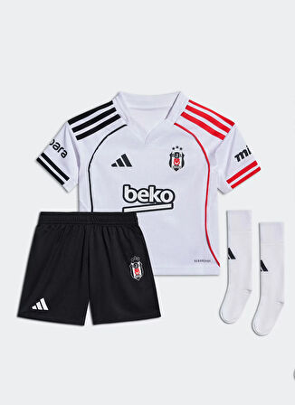 adidas Lastikli Bel Normal Beyaz Erkek Çocuk Şort Takım JN9930 BJK H MINI