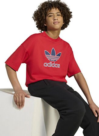 adidas Baskılı Kırmızı Erkek Çocuk T-Shirt JV8556 TEE