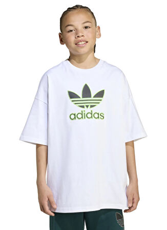 adidas Baskılı Beyaz Erkek Çocuk T-Shirt JV8555 TEE