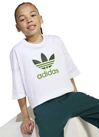 adidas Baskılı Beyaz Erkek Çocuk T-Shirt JV8555 TEE