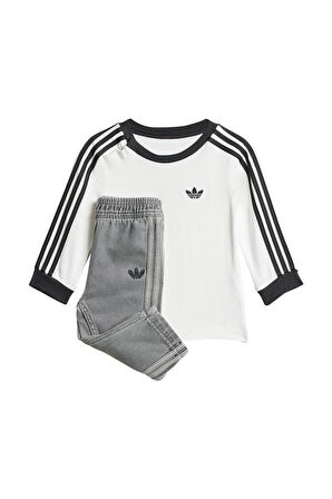adidas  Bebek  Beyaz  Eşofman DENIM LS SET JW5312