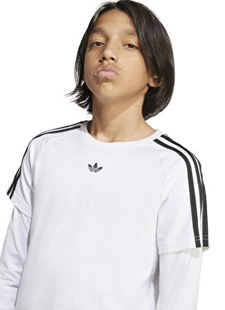 adidas Düz Beyaz Kız Çocuk T-Shirt JV7799 LONG SLEEVE TEE