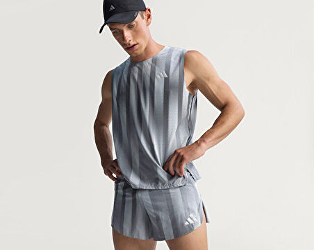 adidas Adizero P Sht M Erkek Koşu Şortu JV9294 Gri