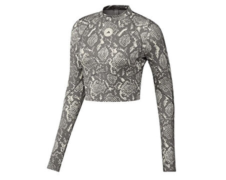 adidas By Stella Mccartney Tpr Ls Crp Kadın Antrenman Crop Üst JM8478 Gri