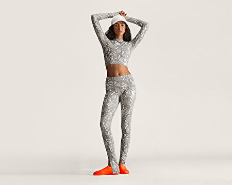 adidas By Stella Mccartney Tpr Ls Crp Kadın Antrenman Crop Üst JM8478 Gri