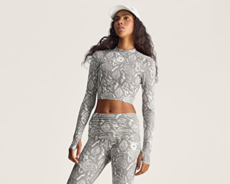 adidas By Stella Mccartney Tpr Ls Crp Kadın Antrenman Crop Üst JM8478 Gri