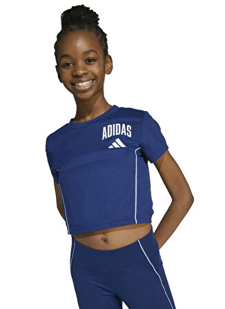 adidas Düz Koyu Mavi Kız Çocuk T-Shirt JM3855 JG GL COL TEE