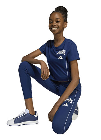 adidas Düz Koyu Mavi Kız Çocuk T-Shirt JM3855 JG GL COL TEE