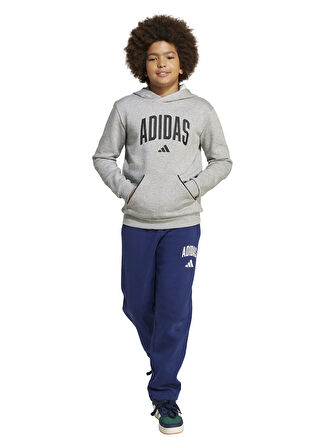 adidas Baskılı Erkek Çocuk Gri Sweatshırt JV7336 J CLGT OH FL HD