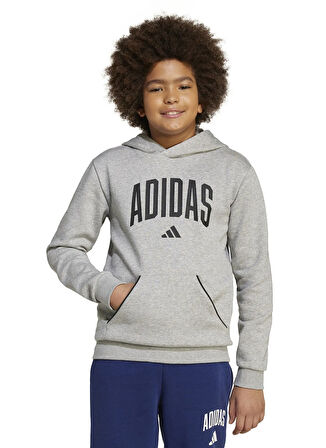 adidas Baskılı Erkek Çocuk Gri Sweatshırt JV7336 J CLGT OH FL HD
