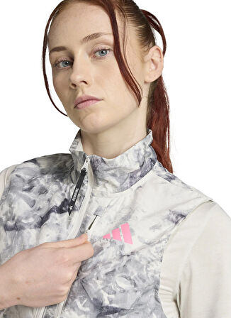 adidas JL8726 OTR SD VEST W Çok Renkli Dar Desenli Kadın Zip Ceket