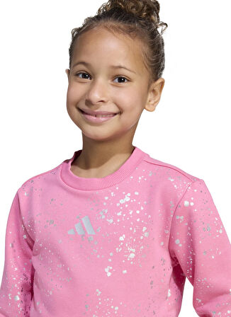 adidas Düz Siyah - Pembe Kız Çocuk Eşofman Takımı JW2419 LG GLAM SET