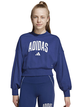 adidas Baskılı Kız Çocuk Koyu Mavi Sweatshırt JM1535 JG CLGT FT SWT