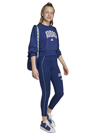 adidas Baskılı Kız Çocuk Koyu Mavi Sweatshırt JM1535 JG CLGT FT SWT