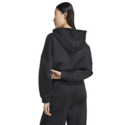 JX2701-K adidas 3 Strıpes Hoody Kadın Sweatshirt Siyah