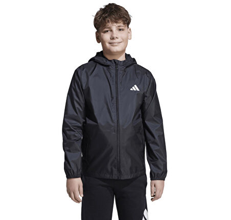 JL9046-C adidas J Raın Jkt &amp;Ccedil;ocuk Yağmurluk-R&amp;uuml;zgarlık Siyah