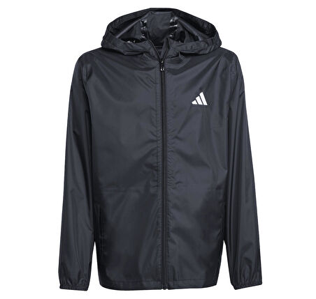 JL9046-C adidas J Raın Jkt &amp;Ccedil;ocuk Yağmurluk-R&amp;uuml;zgarlık Siyah