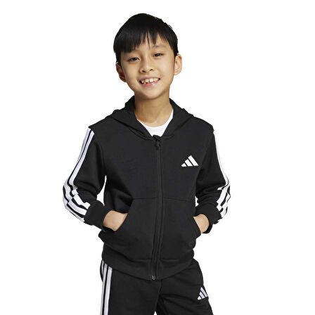 Adidas Çocuk Eşofman Üstü 3 Stripes Fleece Full Zip Hoodie