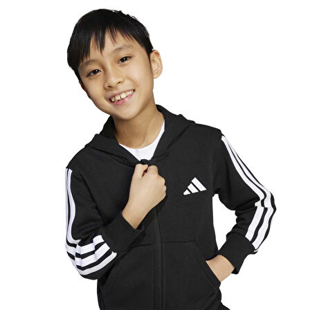 Adidas Çocuk Eşofman Üstü 3 Stripes Fleece Full Zip Hoodie