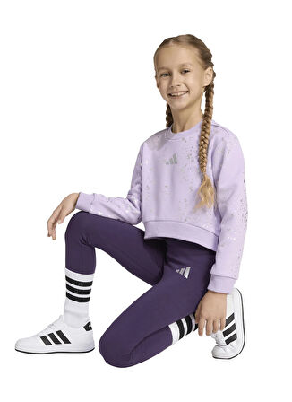 adidas Düz Açık Mor Kız Çocuk Eşofman Takımı JW2421 LG GLAM SET