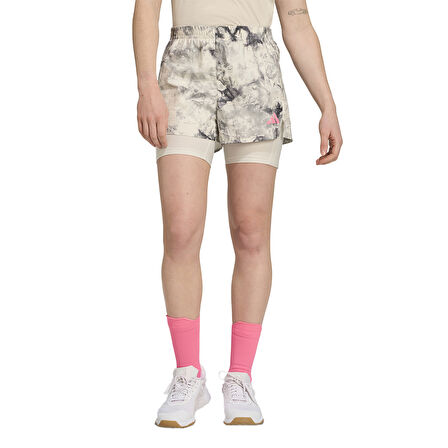 Own The Run Spray Dye 2in1 Kadın Gri Koşu Şort JN9669