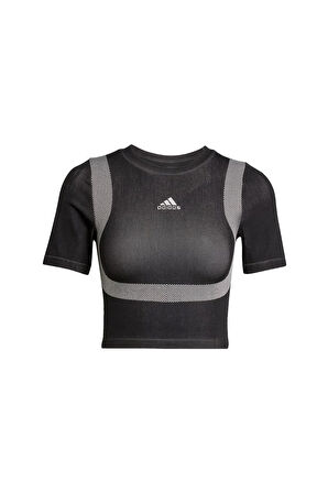 adidas  Kadın  Siyah  T-shirt SEAMLESS TEE JV7159