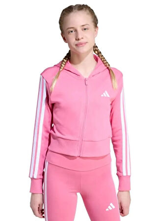 adidas Düz Kız Çocuk Pembe Sweatshırt JY4983 JG 3S FT FZ CRO