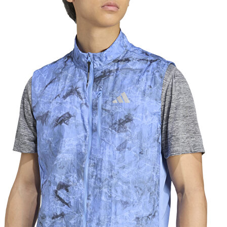 Own The Run Spray Dye Vest Erkek Mavi Koşu Yelek JL8727
