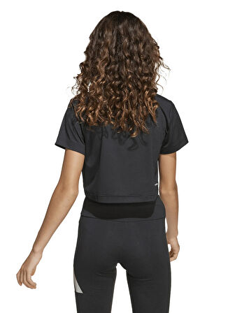 adidas Baskılı Siyah Kız Çocuk T-Shirt KB7295 JG TR-ES GL TEE