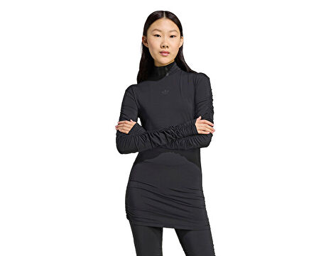 adidas Ruched Ls Top Kadın Günlük Tişört JW2813 Siyah