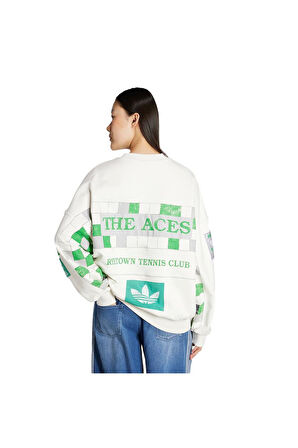 adidas Kadın  Beyaz  Sweatshirt COURT CREW JW0149