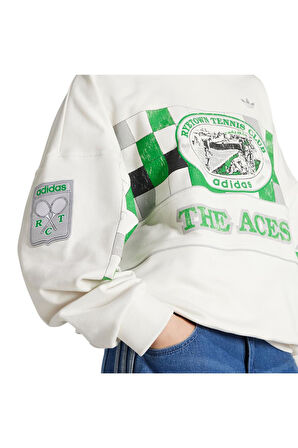 adidas Kadın  Beyaz  Sweatshirt COURT CREW JW0149