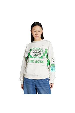 adidas Kadın  Beyaz  Sweatshirt COURT CREW JW0149