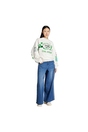 adidas Kadın  Beyaz  Sweatshirt COURT CREW JW0149