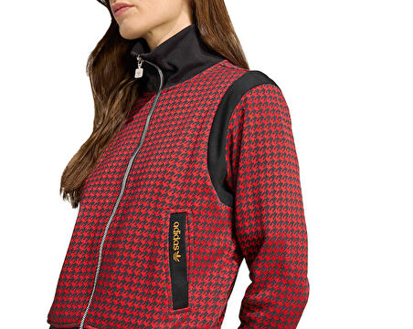 adidas Houndstooth Tt Kadın Günlük Ceket JY3461 Kırmızı
