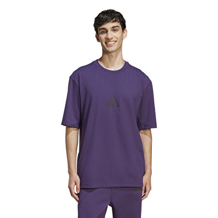 Z.N.E. Loose-Fit Erkek Mor Günlük Stil T-Shirt JW4783