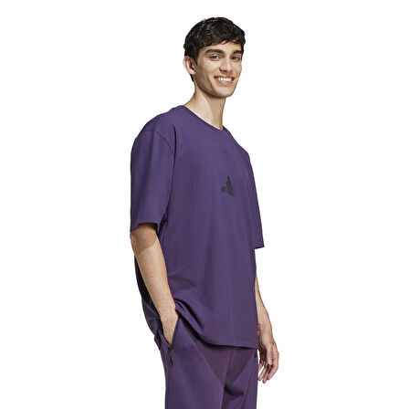 Z.N.E. Loose-Fit Erkek Mor Günlük Stil T-Shirt JW4783
