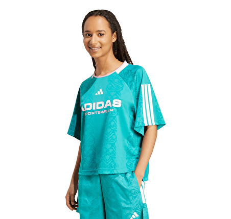 JL9214-K adidas W Tıro Q3 Tee Kadın T-Shirt Turkuaz