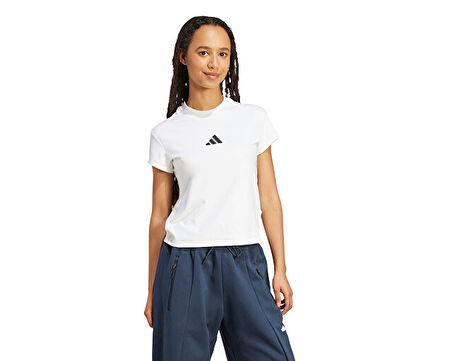 adidas W Z.N.E. Bb Tee Kadın Günlük Tişört JL7334 Beyaz