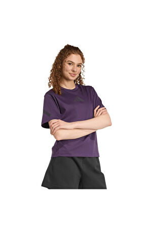 adidas Kadın  Mor  T-shirt W Z.N.E. TEE JW7754