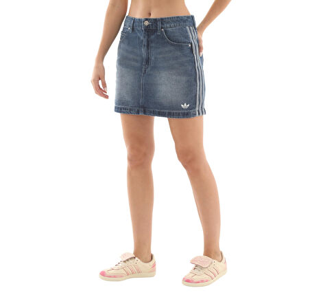 JW2649-K adidas Denım Mını Skt Kadın Elbise - Etek Mavi