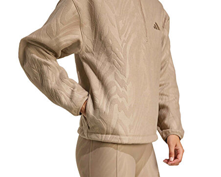 adidas Aop Polarfleece Kadın Günlük Ceket JX3122 Krem